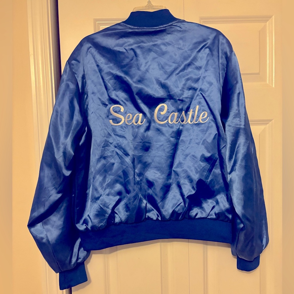 Vintage Satin Bomber Jacket Men’s large Retro Bowling Grunge Aesthetic Thrifted